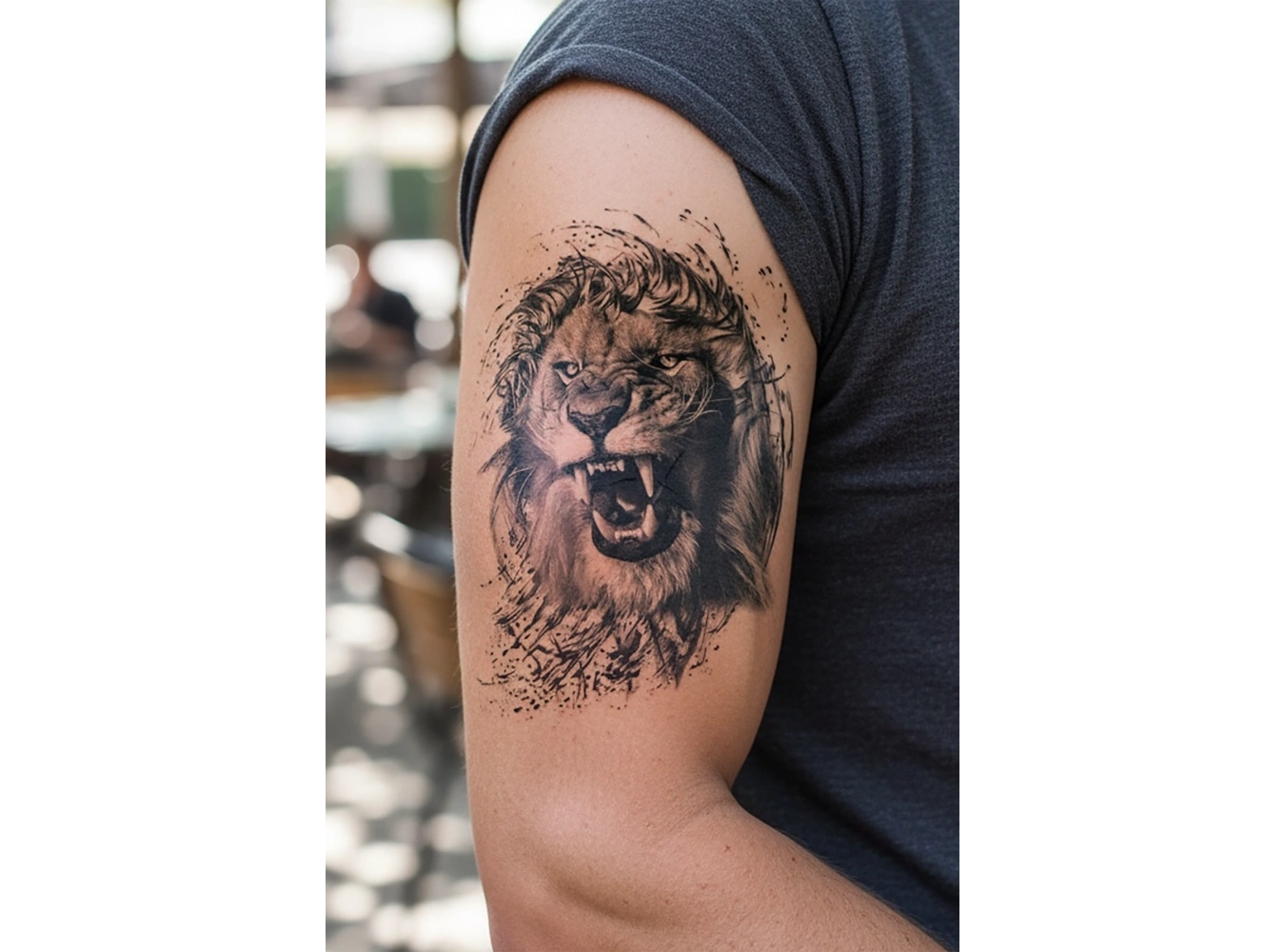 Geçici Aslan Figürlü Dövme Tattoo