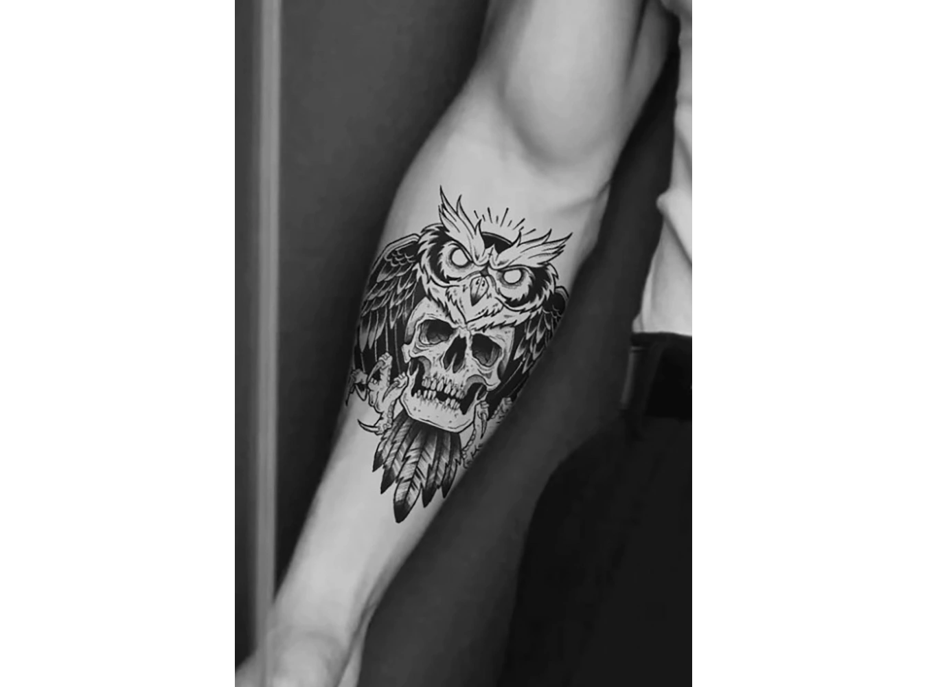 Geçici Kuru Kafa Figürlü Dövme Tattoo