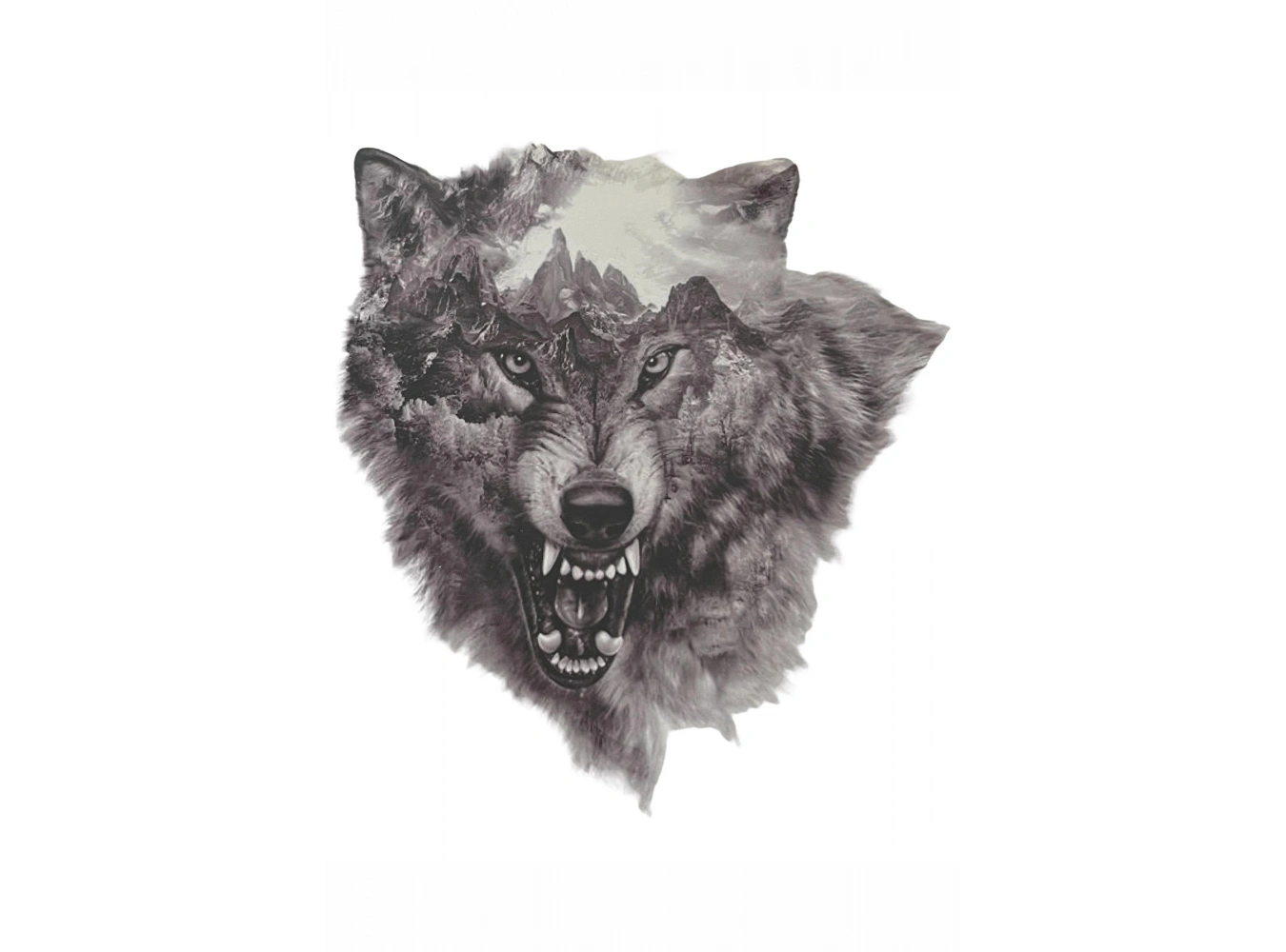 Geçici Kurt Figürlü Dövme Tattoo