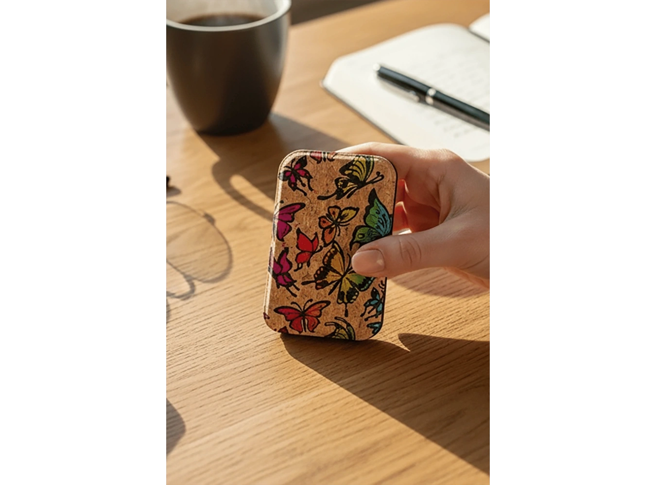 Karışık Renk Kelebek Figürlü Cep Aynası