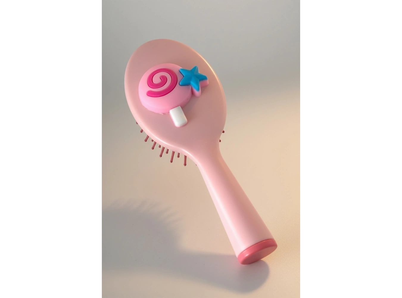 Pembe Renk Şeker Figürlü Saç Tarama Fırçası/ Tarak