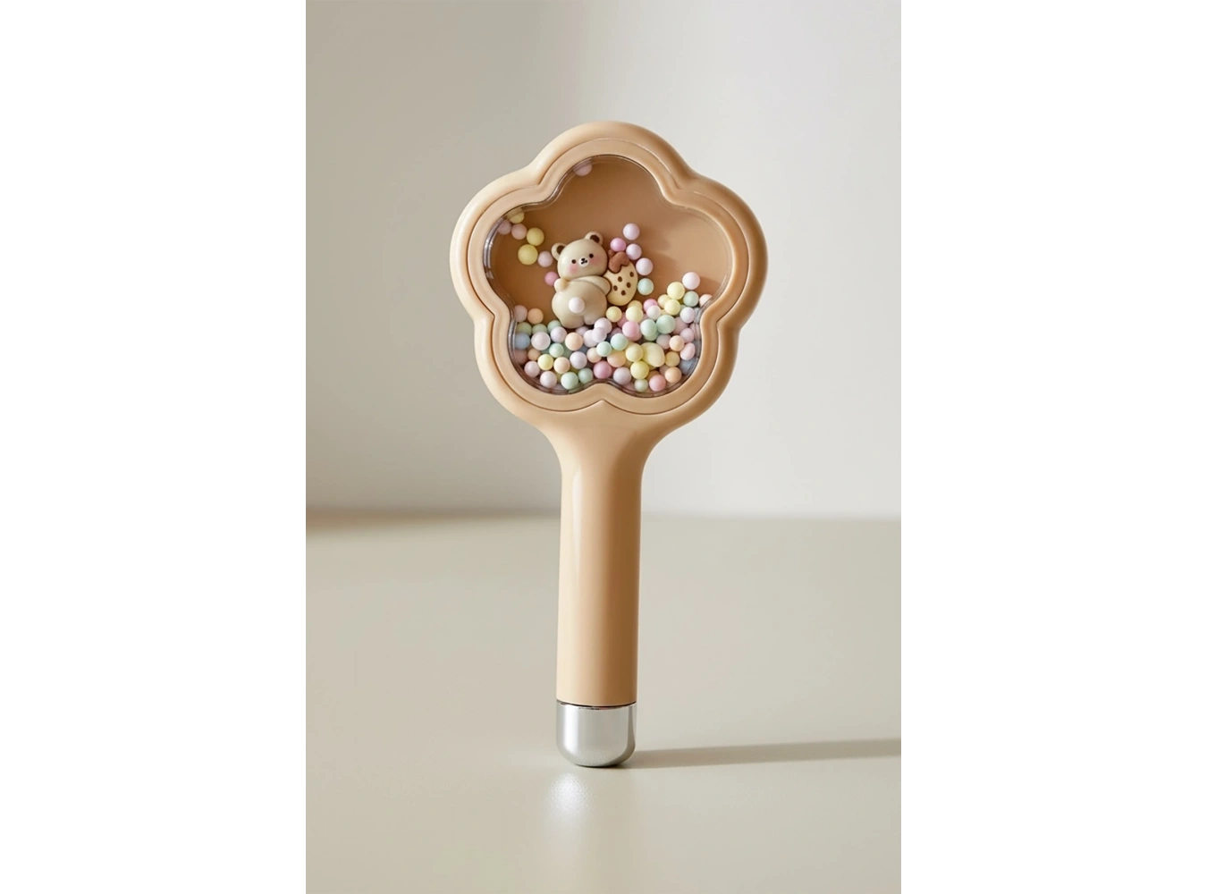 Açık Kahve Renk Ayıcık Detaylı Saç Tarama Fırçası/ Tarak