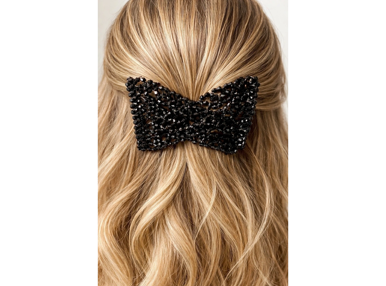 Siyah Renk Taş Detaylı Tel Tarak Toka