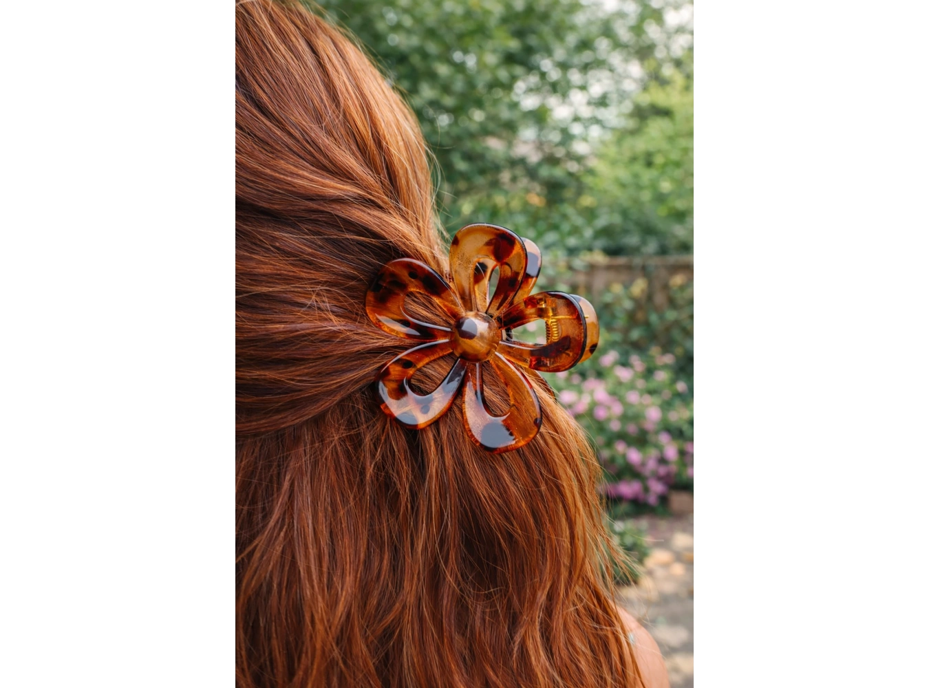 Kahverengi Çiçek Figürlü Leopar Desenli Mandal Toka