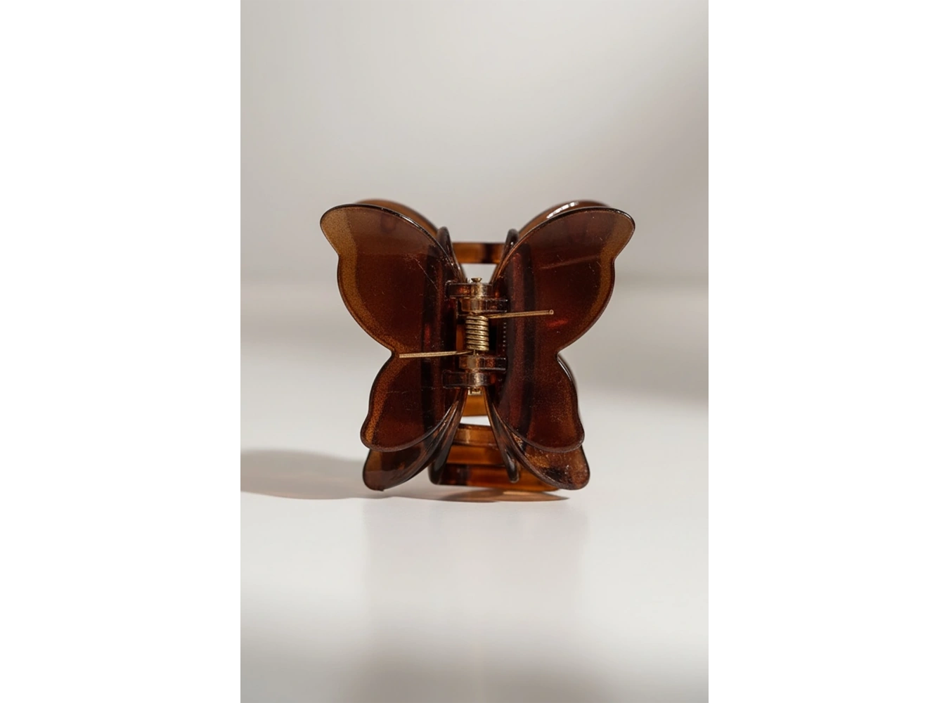 Kahverengi Kelebek Figürlü Leopar Desenli Mandal Toka