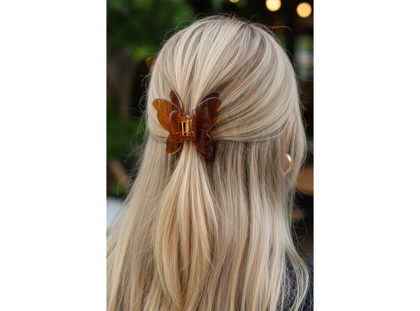 Kahverengi Kelebek Figürlü Leopar Desenli Mandal Toka