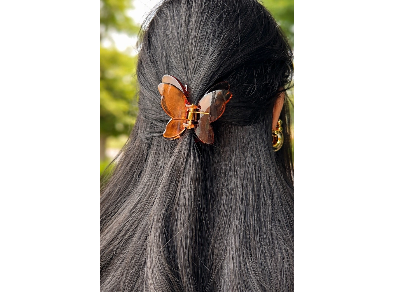 Kahverengi Kelebek Figürlü Leopar Desenli Mandal Toka