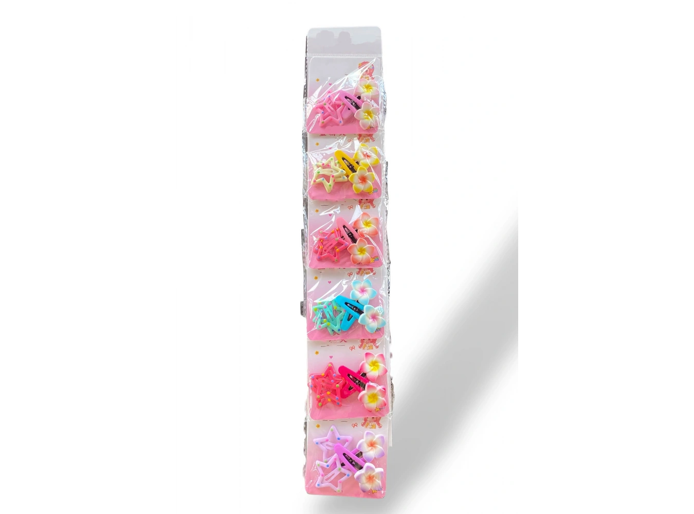 6lı Karışık Renk Yıldız Ve Çiçek Figürlü Yan Toka Set