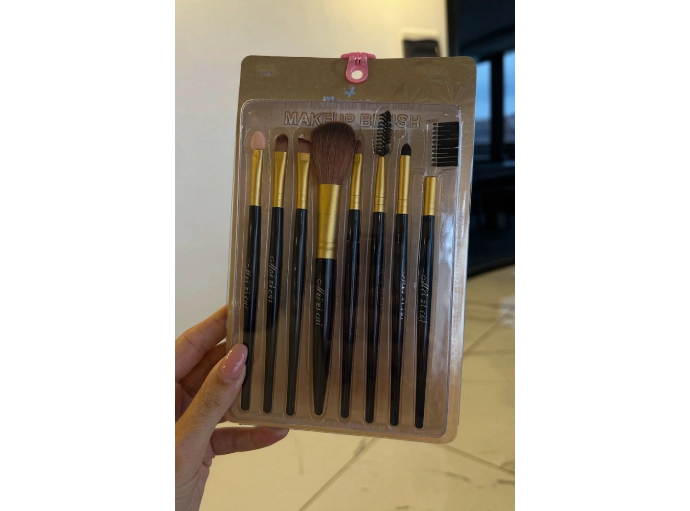 8li Altın Ve Siyah Renk Makyaj Fırçası Set