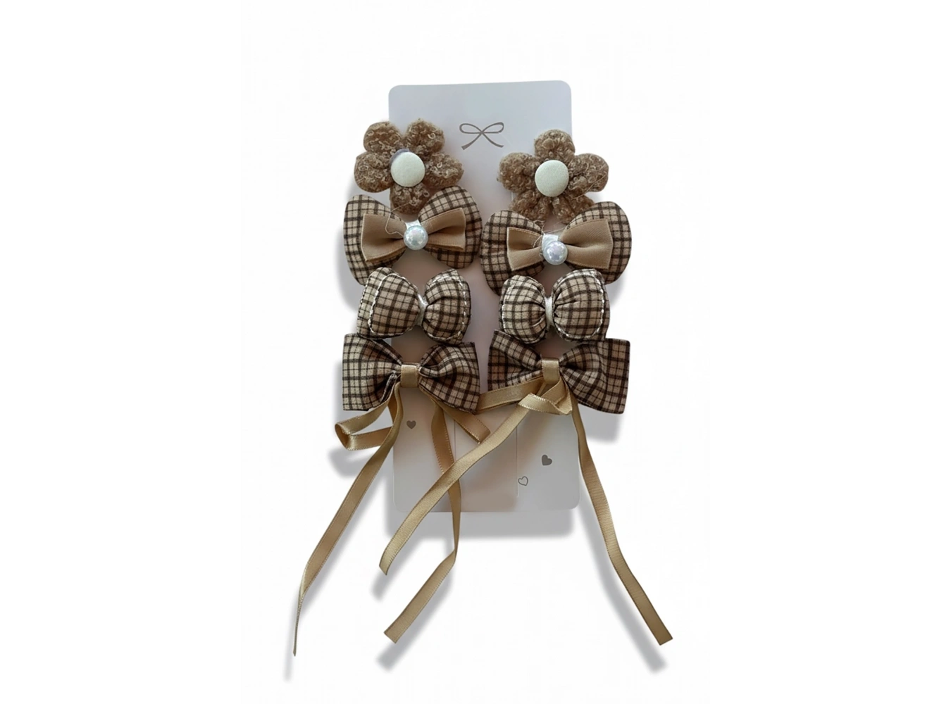 8li Kahve Renk Karışık Figürlü Yan Toka Set