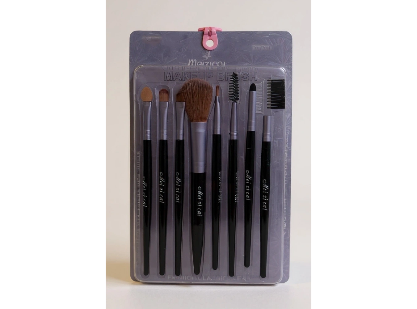 8li Mor Ve Siyah Renk Makyaj Fırçası Set