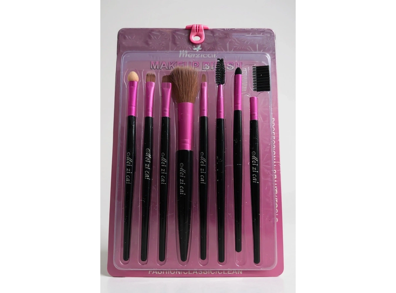 8li Pembe Ve Siyah Renk Makyaj Fırçası Set