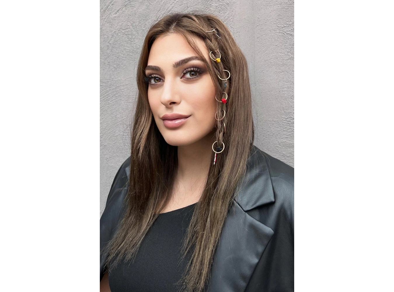 8li Rose Renk Karışık Figürlü Saç Küpesi