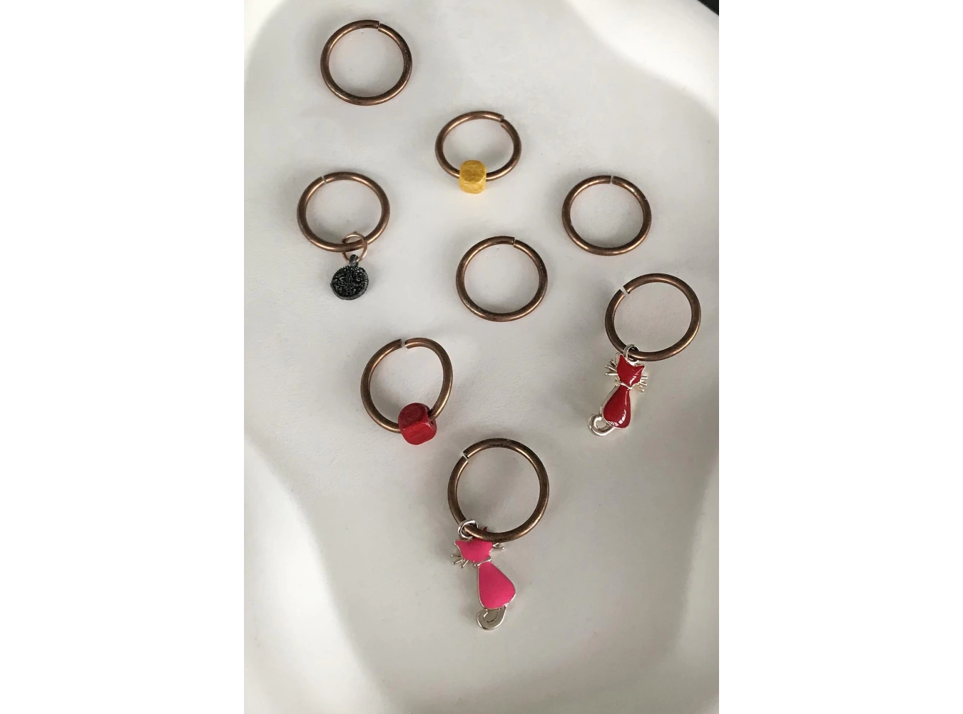 8li Rose Renk Karışık Figürlü Saç Küpesi