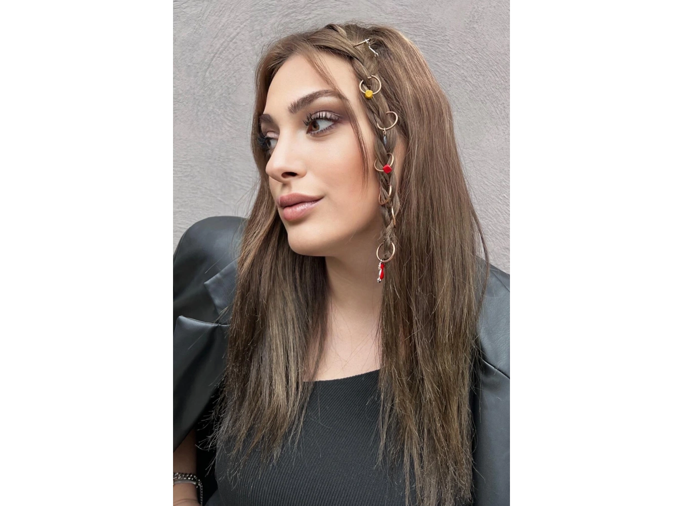 8li Rose Renk Karışık Figürlü Saç Küpesi