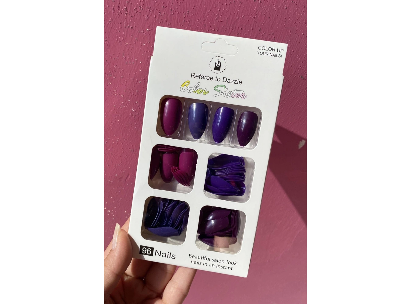 96lı Karışık Renk Takma Tırnak Set