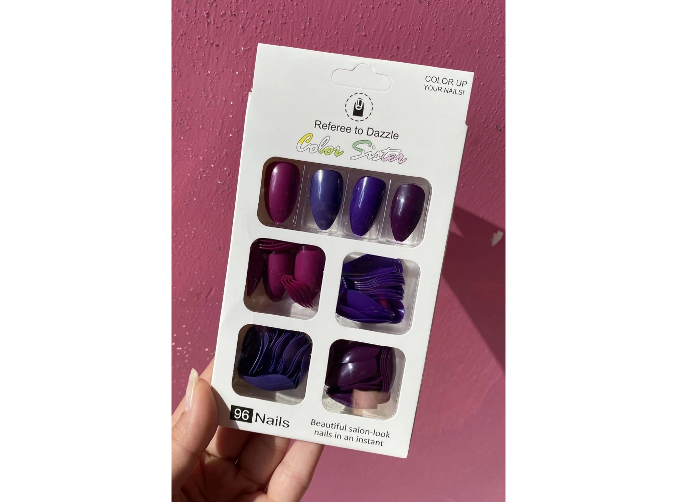 96lı Karışık Renk Takma Tırnak Set