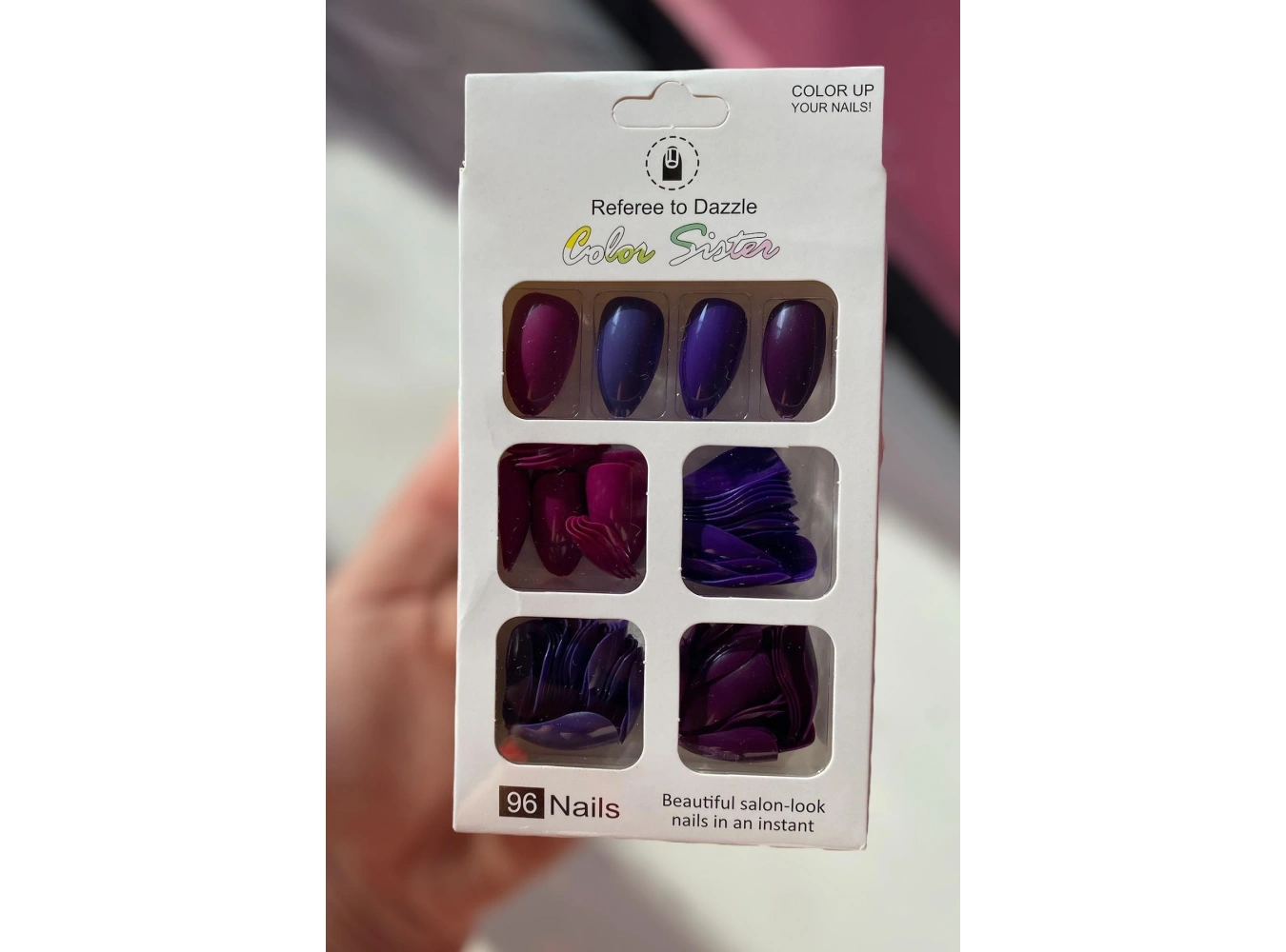 96lı Karışık Renk Takma Tırnak Set