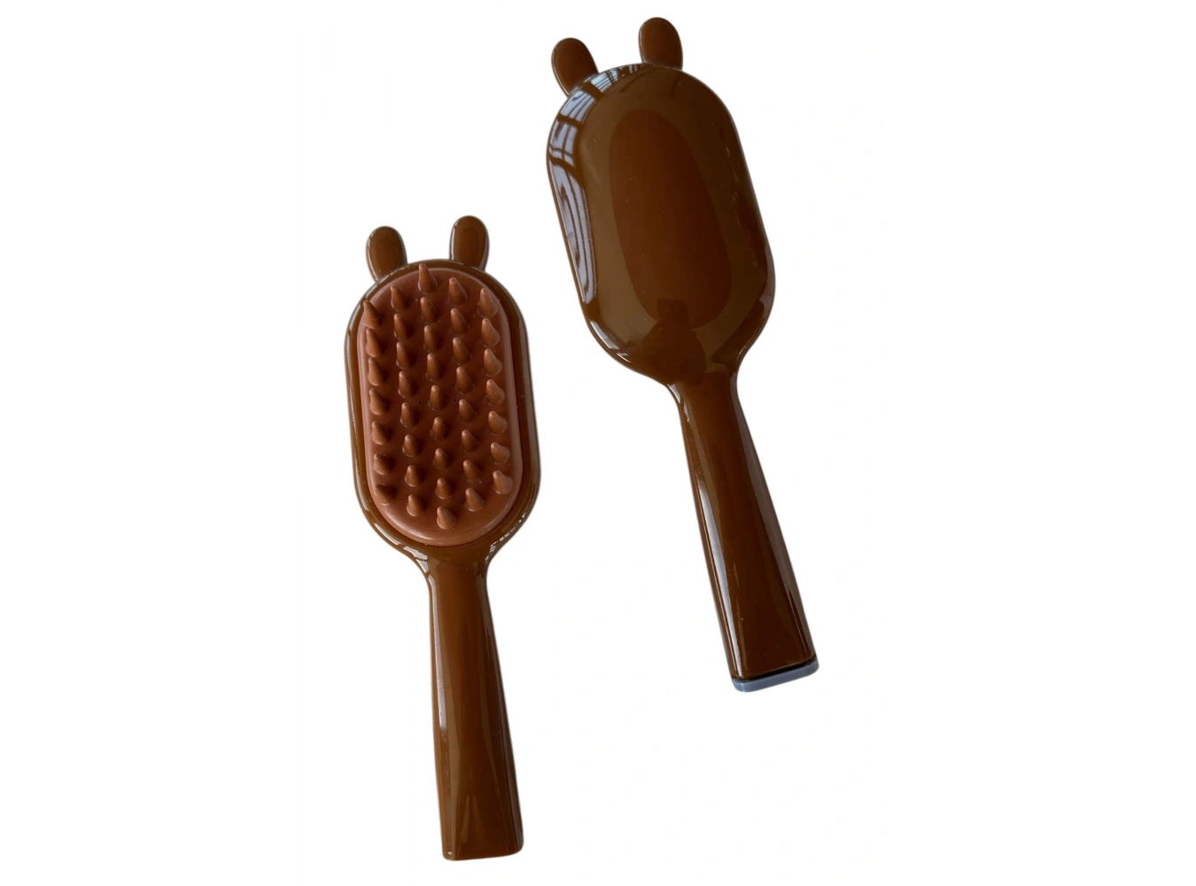 Acı Kahve Renk Kulak Detaylı  Saç Tarama Fırçası/ Tarak