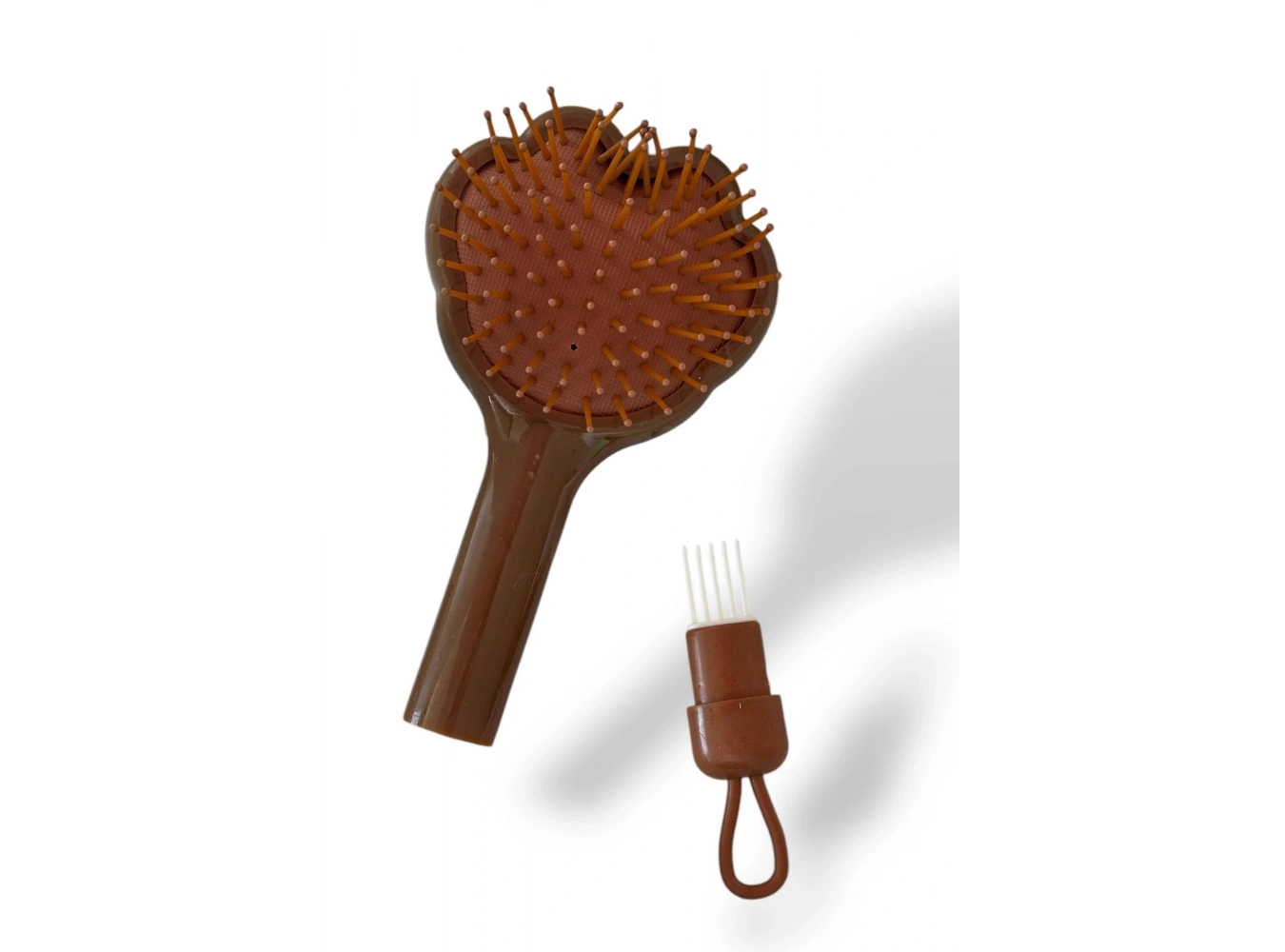 Acı Kahve Renk Pati Figürlü Saç Tarama Fırçası/ Tarak