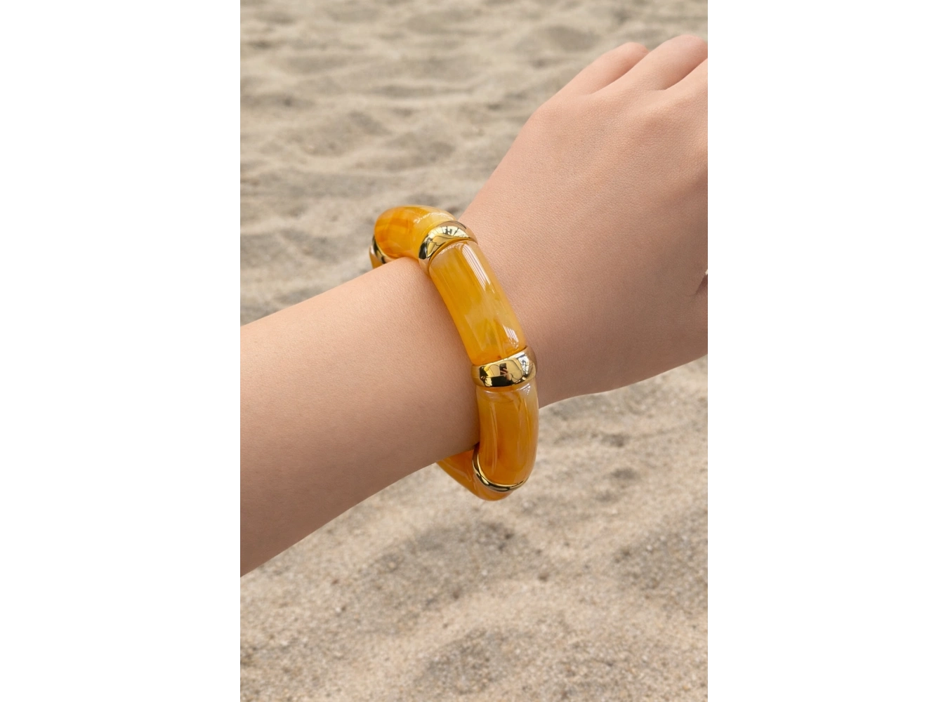 Açık Kahve Renk Boncuklu Bileklik