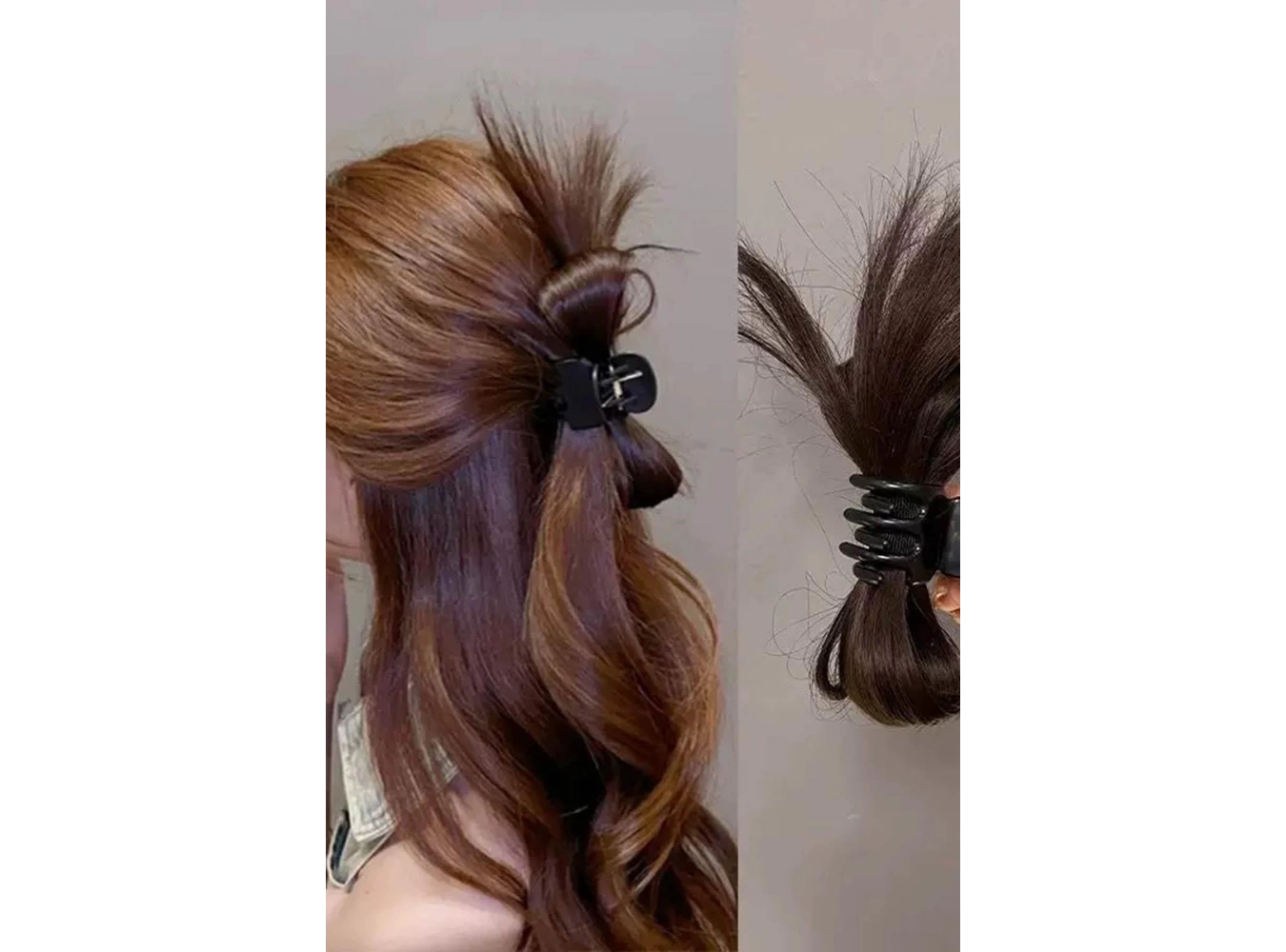 Açık Kahve Renk Dağınık Topuz Detaylı Mandal Toka Ve Tel Toka