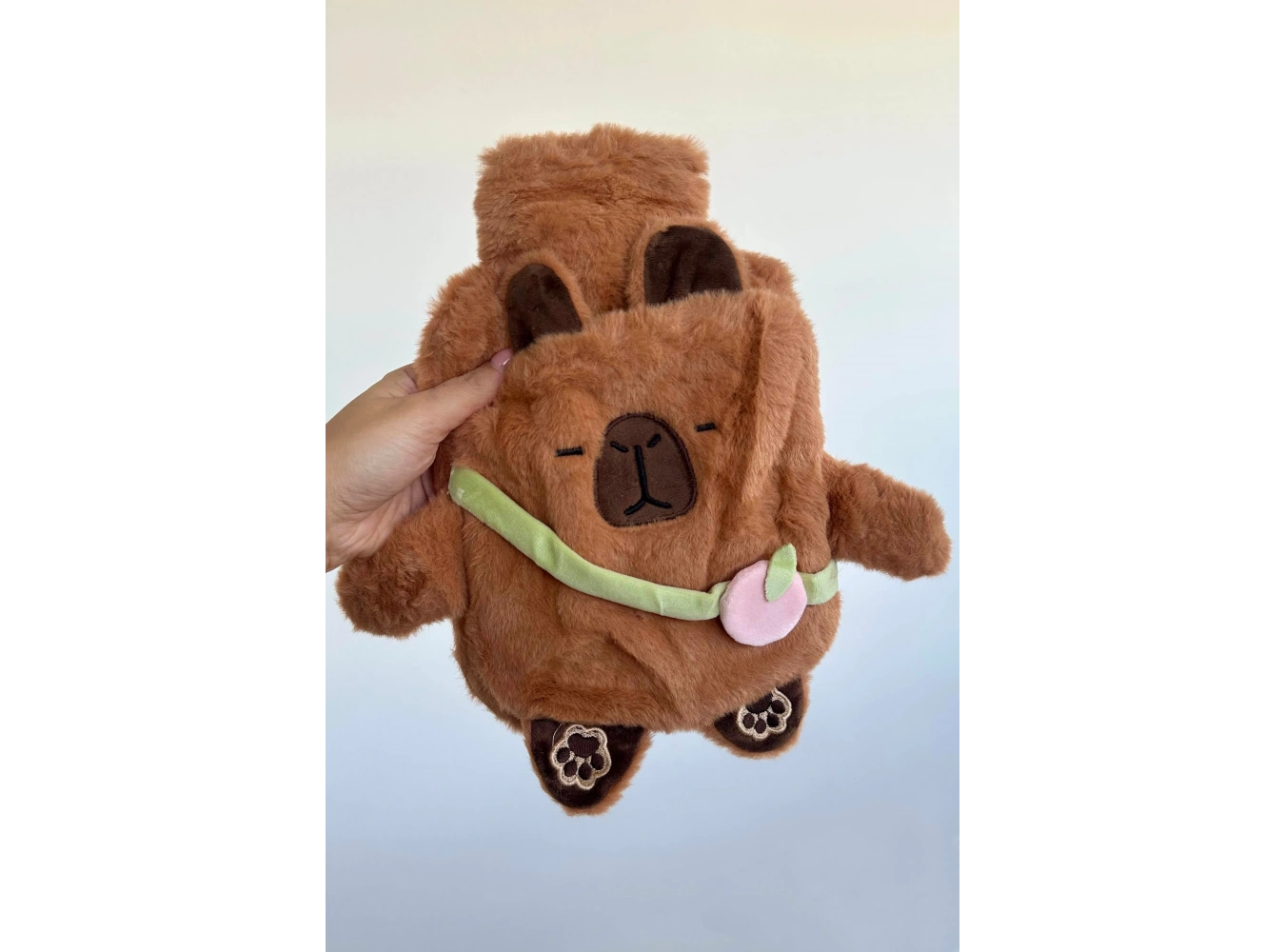 Açık Kahve Renk Kapibara Figürlü Peluş Sıcak Su Torbası