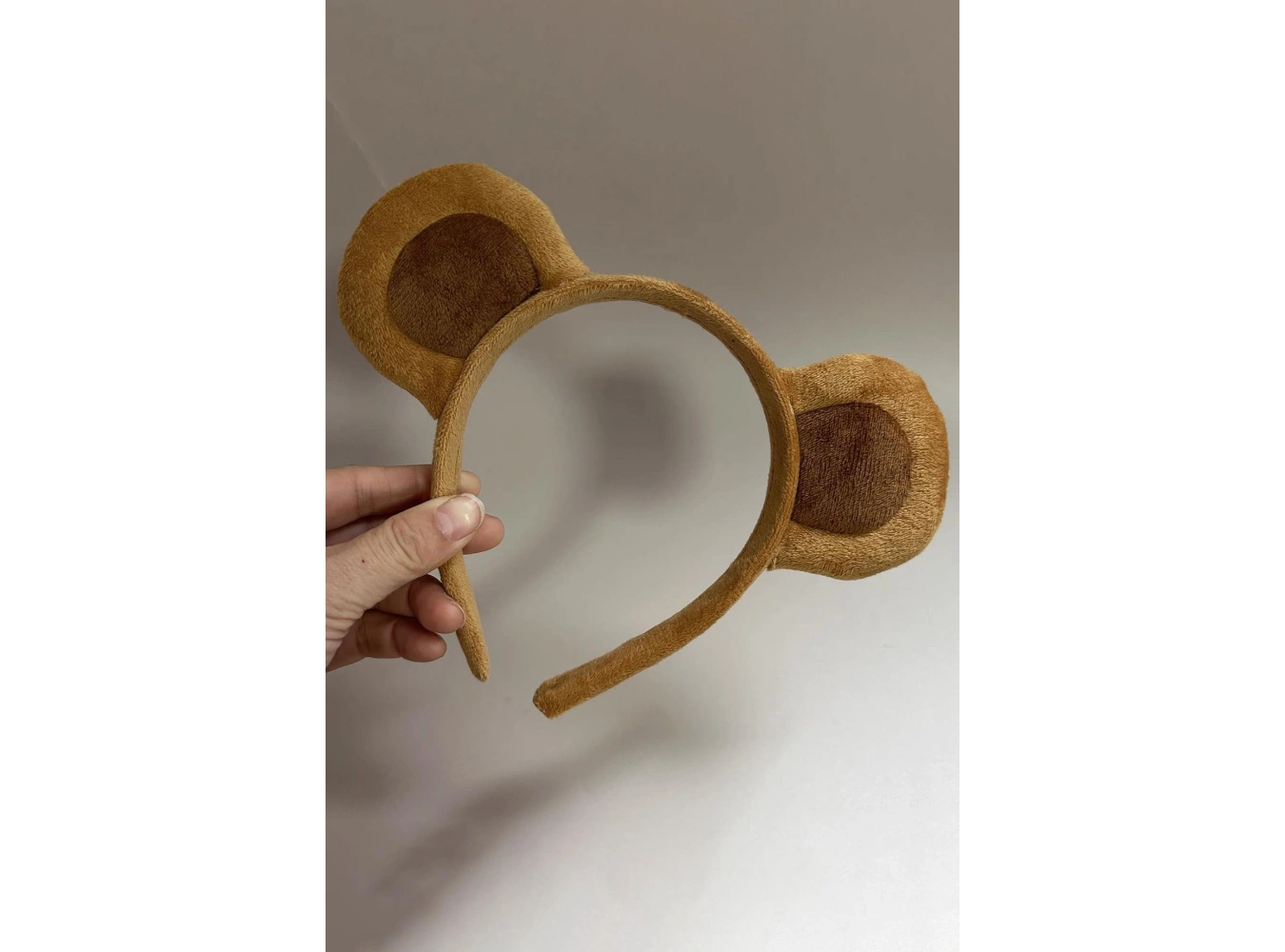 Açık Kahverengi Kulak Detaylı Peluş Taç