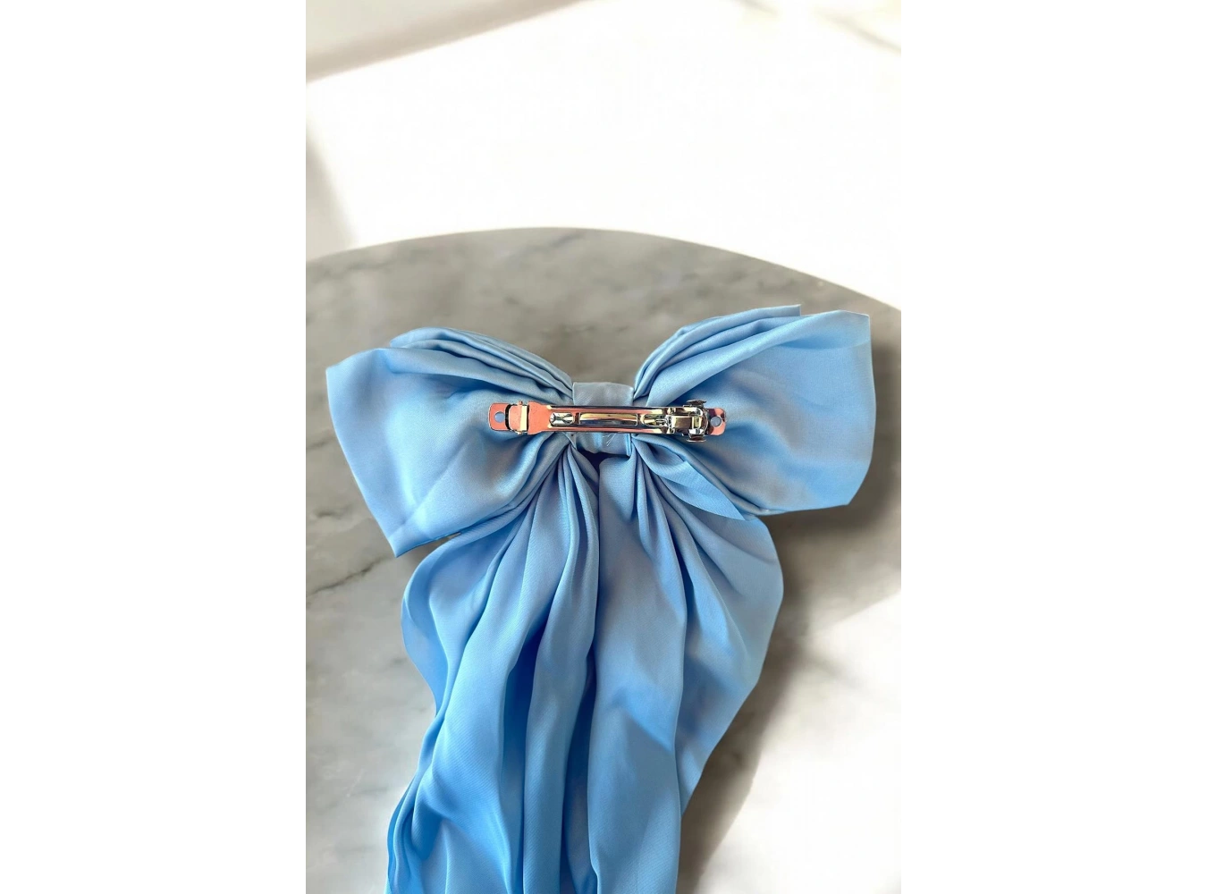 Açık Mavi Renk Kurdele Figürlü Otomat Toka