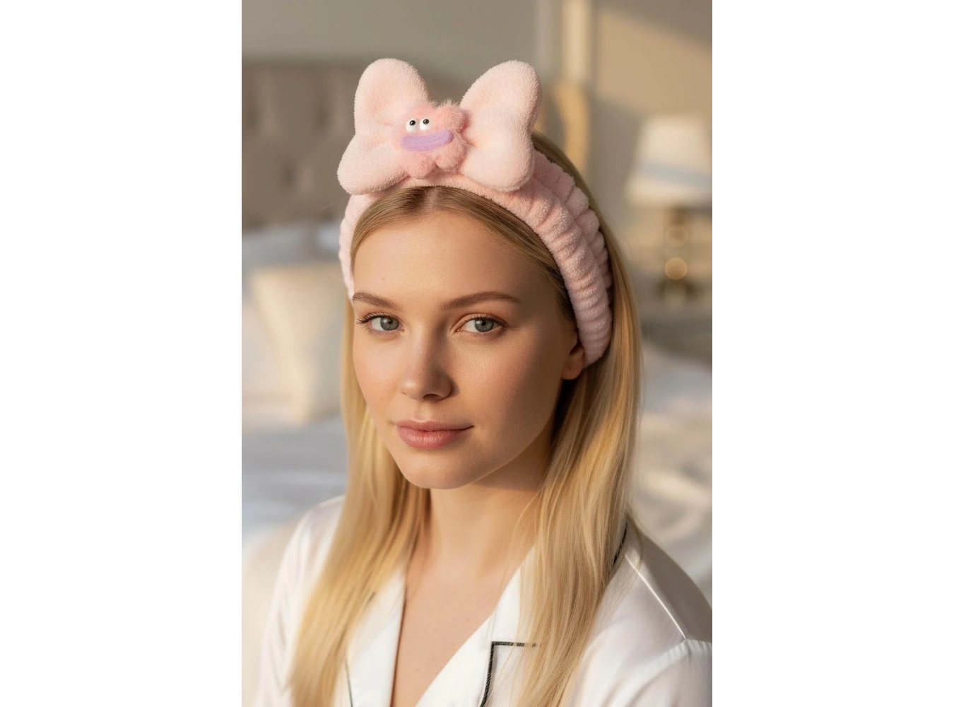 Açık Pembe Renk Canavar Figürlü Peluş Saç Bandı