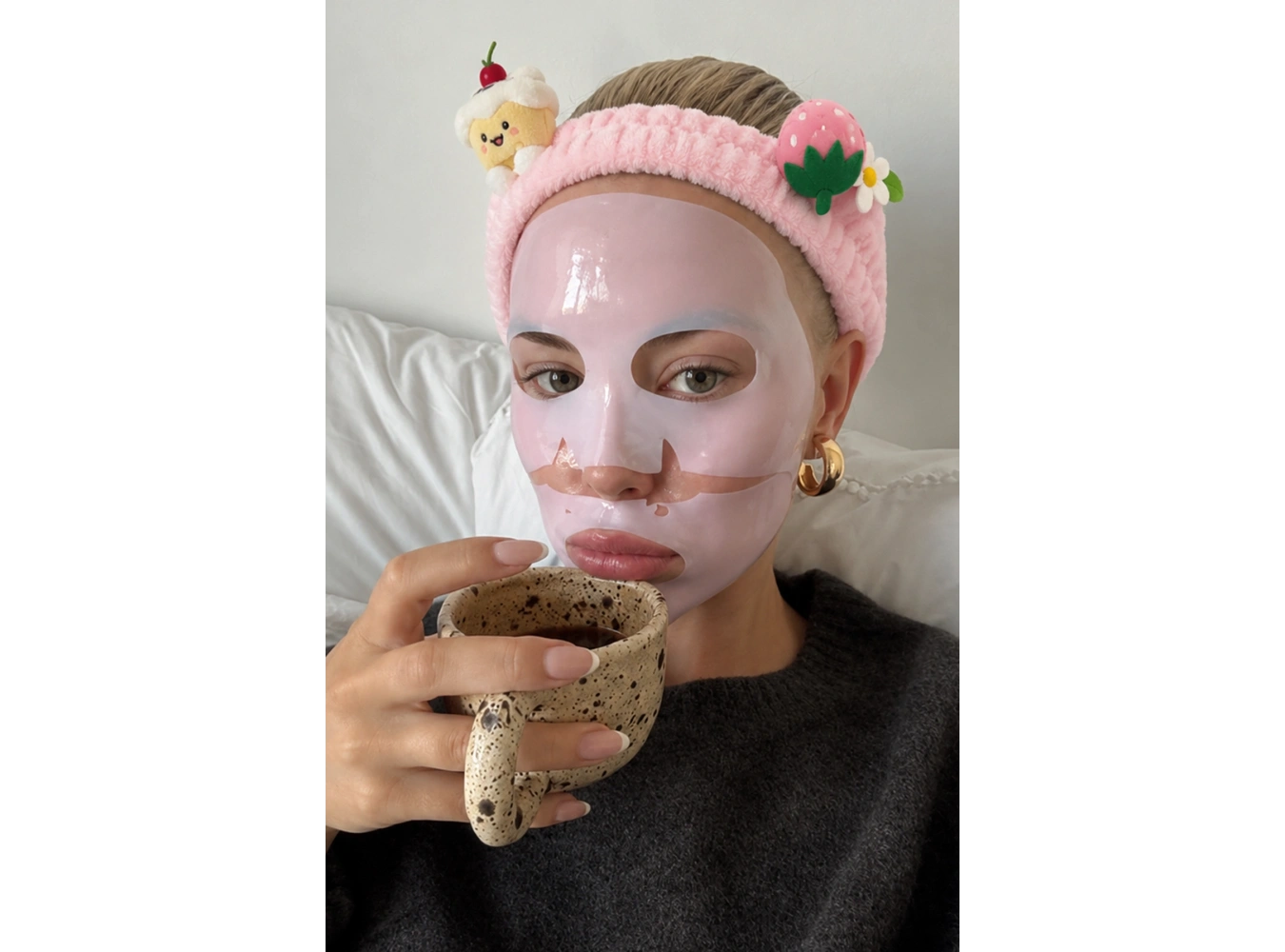 Açık Pembe  Renk Karışık Figürlü Peluş Saç Bandı