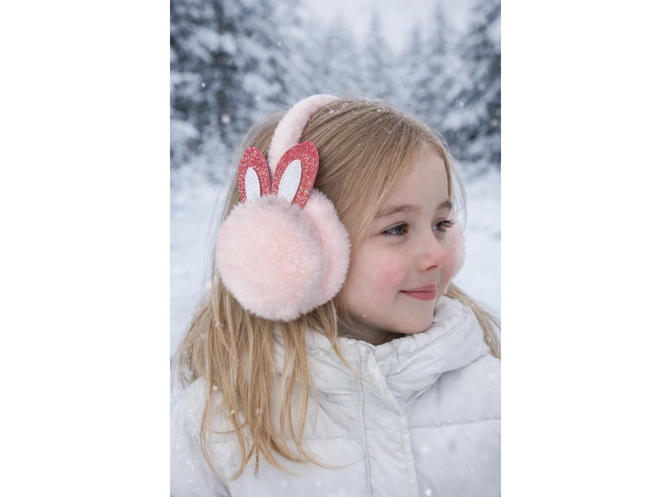 Açık Pembe Renk Kulak Figürlü Peluş Kulaklık