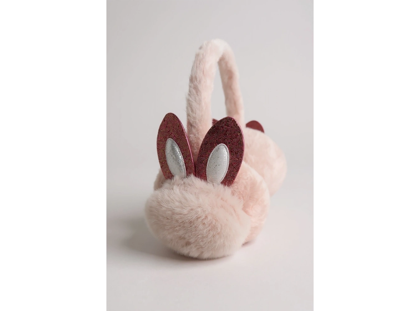 Açık Pembe Renk Kulak Figürlü Peluş Kulaklık