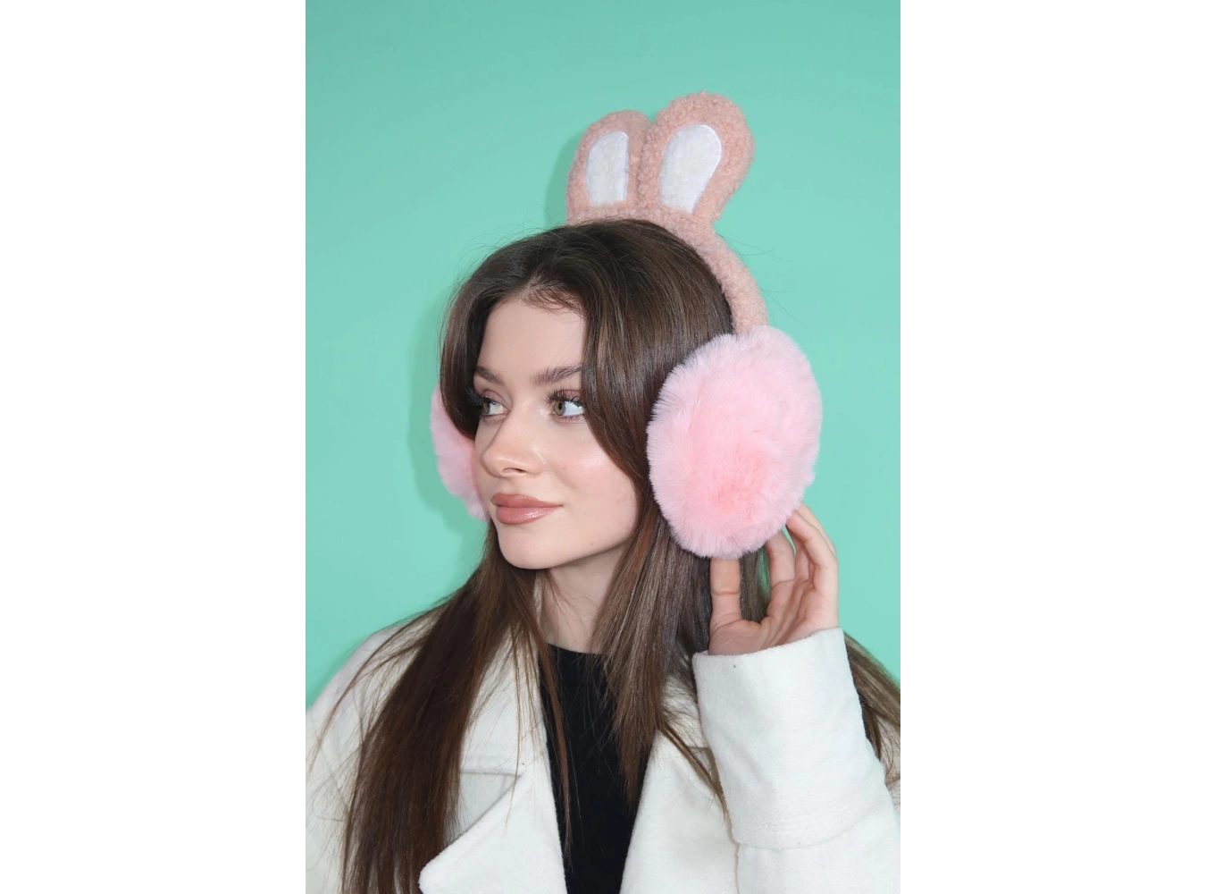 Açık Pembe Renk Peluş Kulaklık