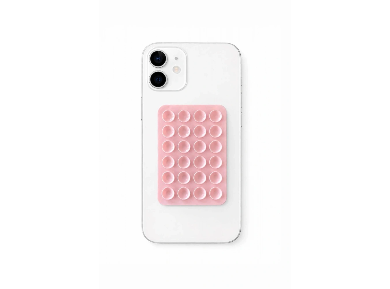 Açık Pembe Renk Vantuzlu Vakumlu Yapışkanlı Telefon Tutacağı