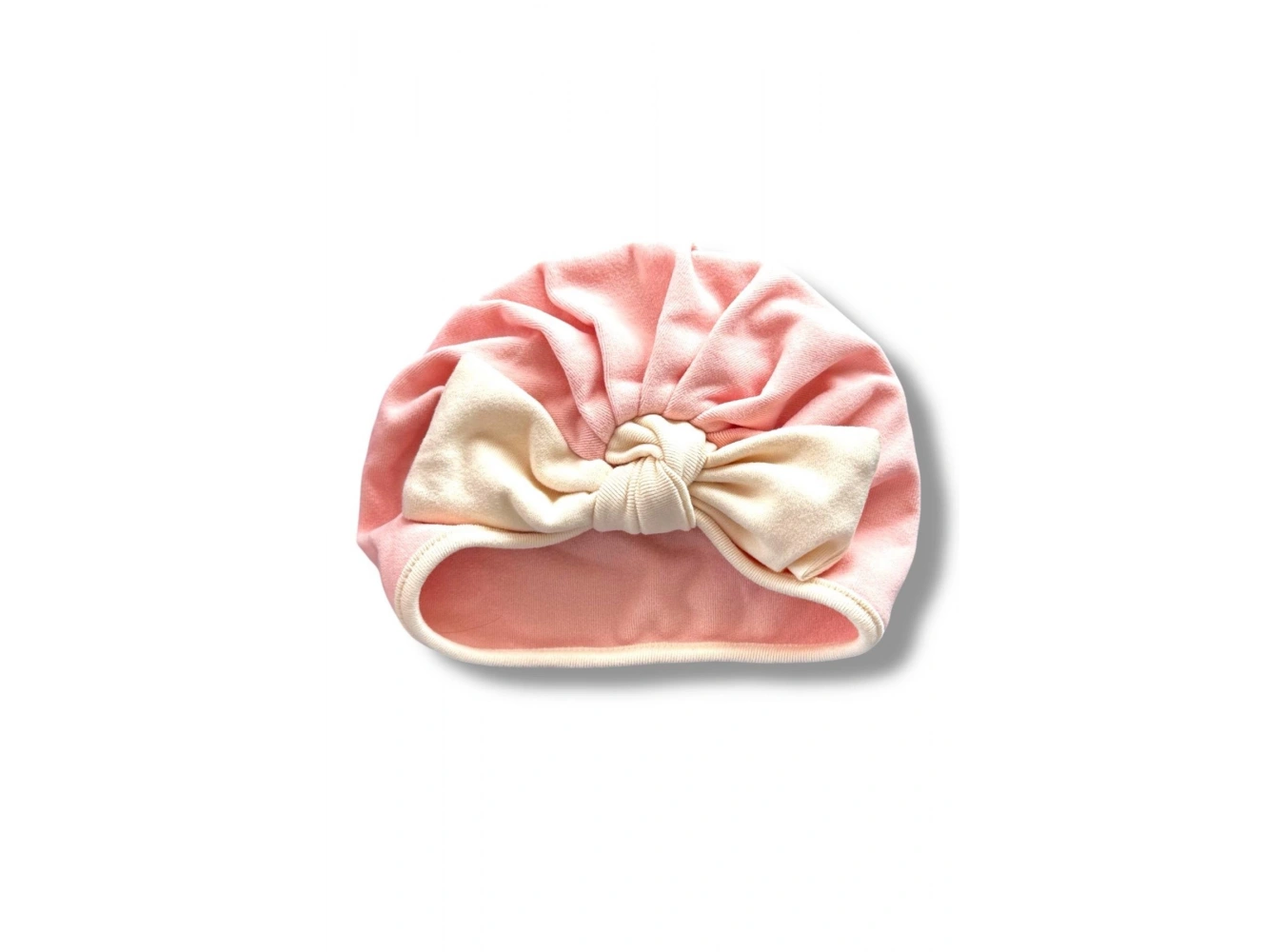 Açık Pembe Ve Krem Renk Kurdele Figürlü Bebek Saç Bonesi