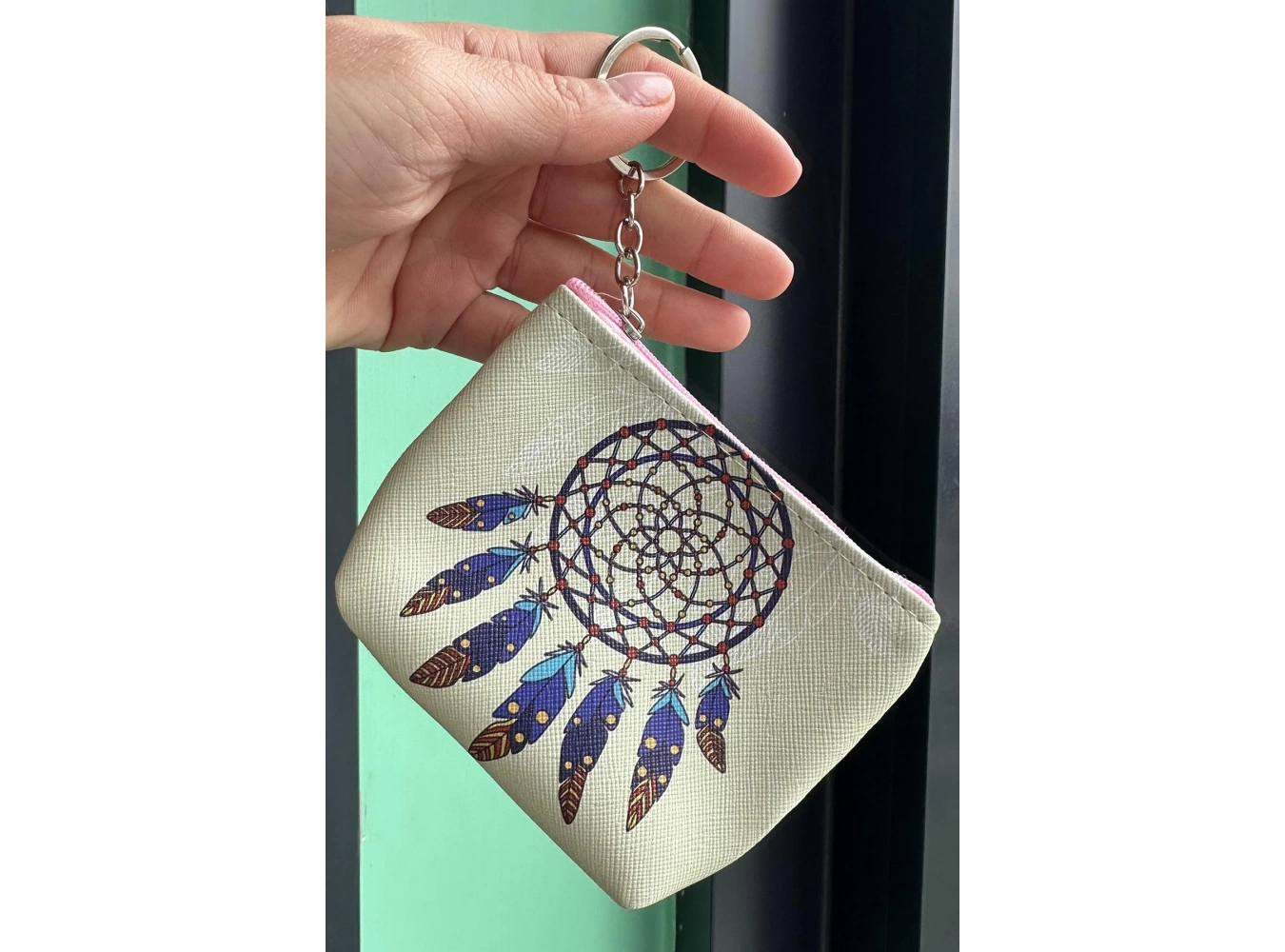 Açık Yeşil Renk Rüya Kapanı Figürlü Anahtarlık /Cüzdan