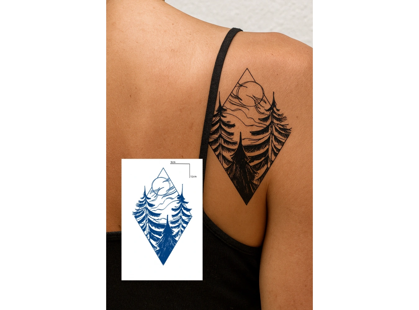 Ağaç Figürlü 12 Saat Sonra Kararan Geçici Mini Dövme Tattoo