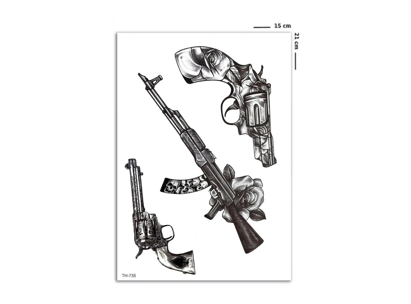 Ak47 Silah Keleş Geçici Dövme Tattoo