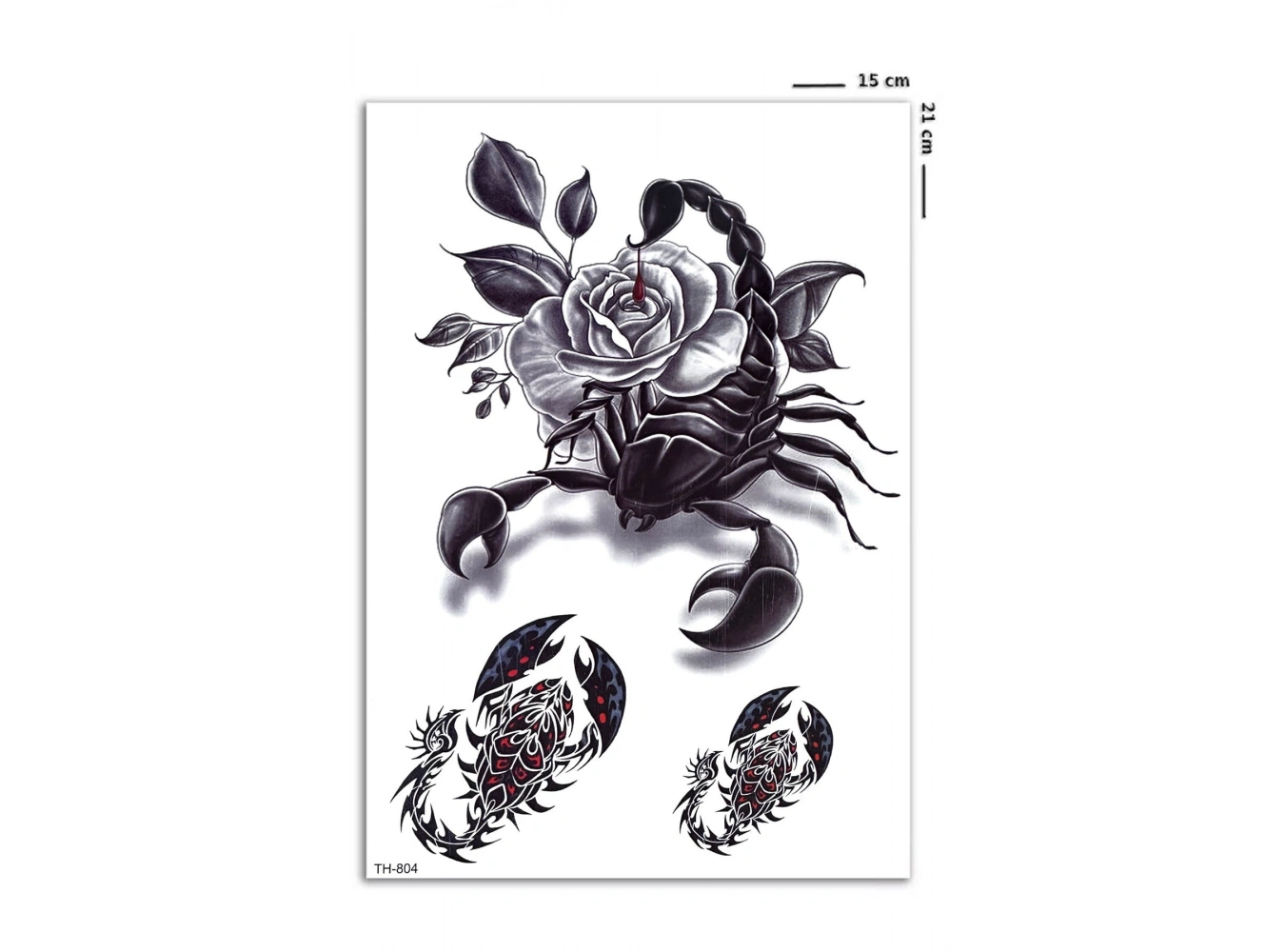 Akrep ve Gül Geçici Dövme Tattoo