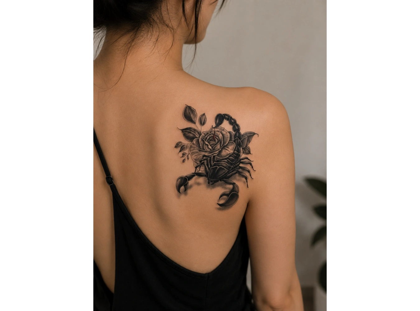 Akrep ve Gül Geçici Dövme Tattoo