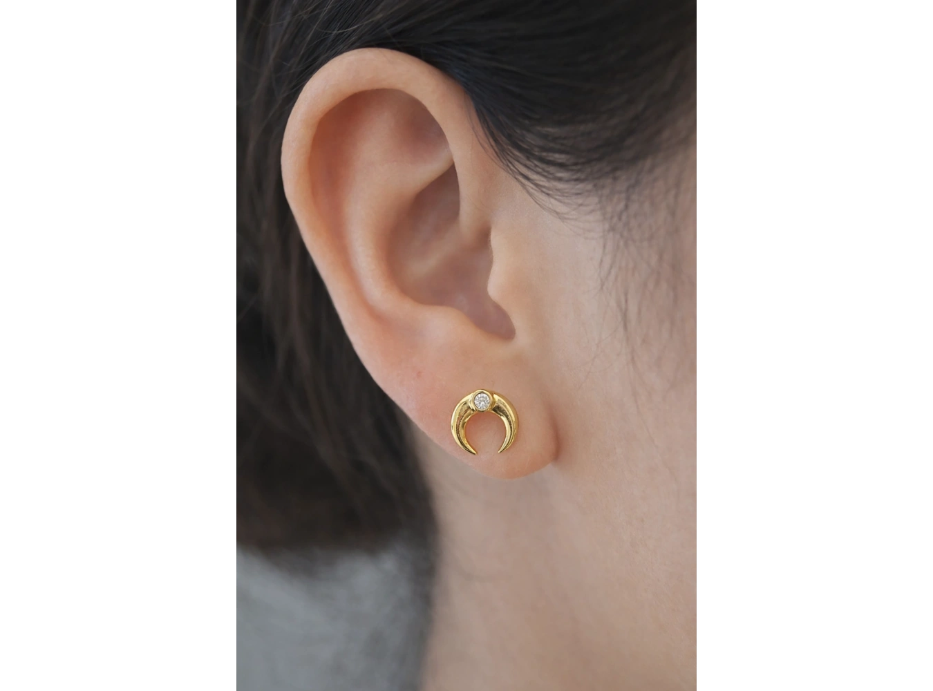 Altın Renk 14K Altın Kaplama Ay Figürlü Xuping Küpe (Çift)