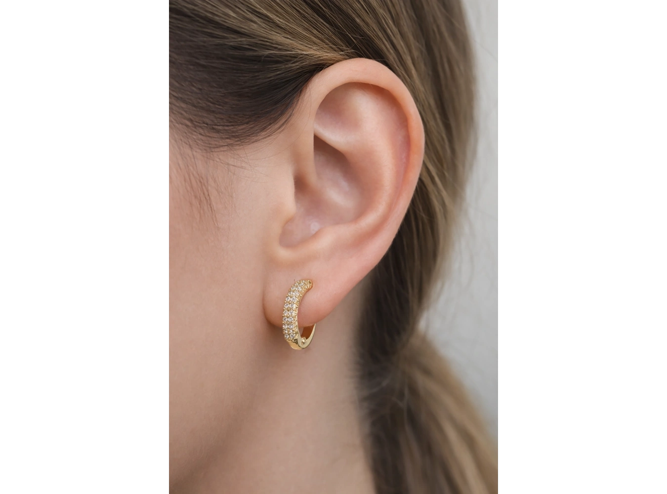 Altın Renk 14K Altın Kaplama Halka Xuping Küpe (Çift)