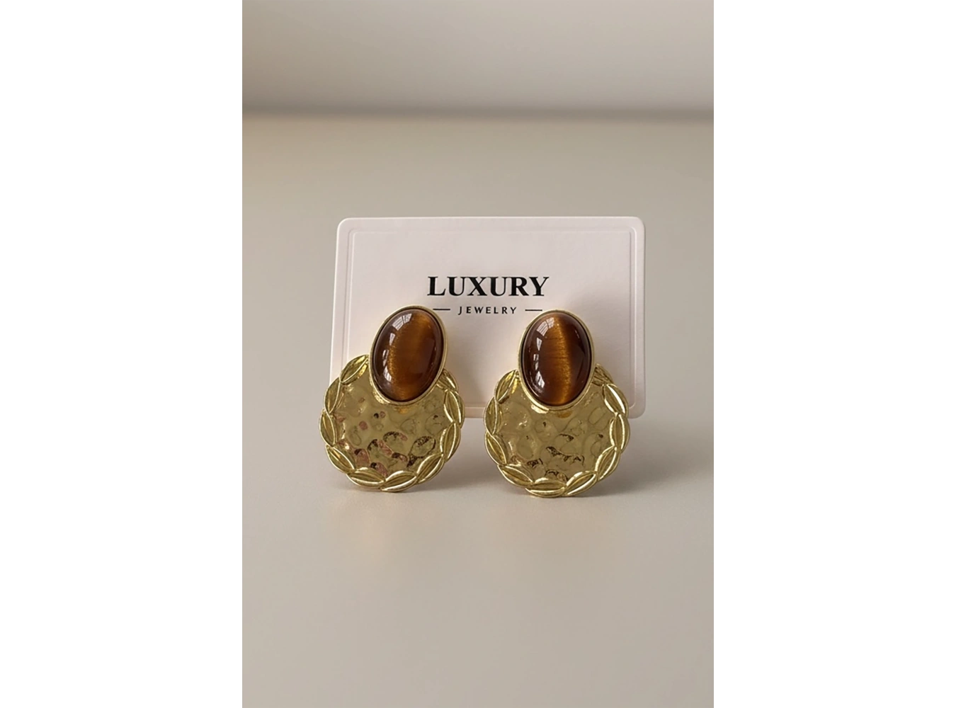 Altın Renk 14K Altın Kaplama Küpe (Çift)