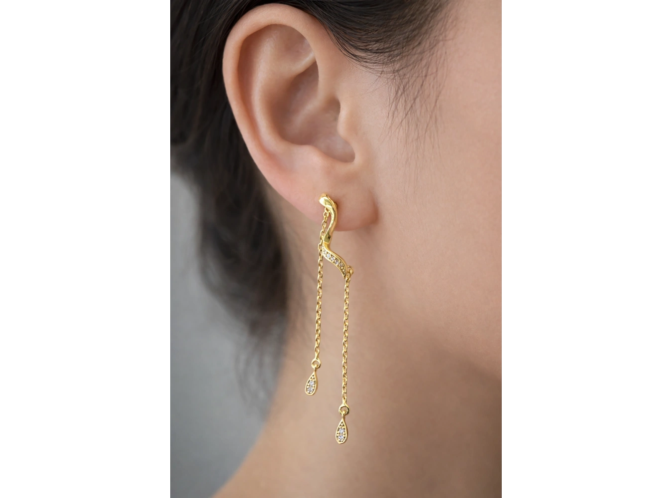 Altın Renk 14K Altın Kaplama Sallantılı Xuping Küpe (Çift)