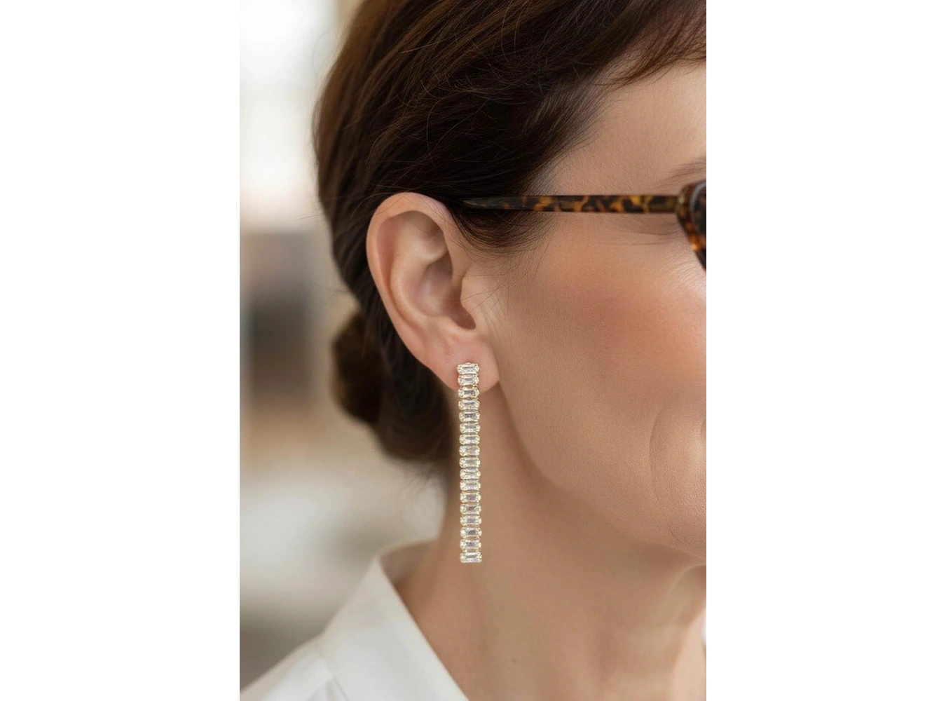 Altın Renk 14K Altın Kaplama Su Yolu Küpe (Çift)