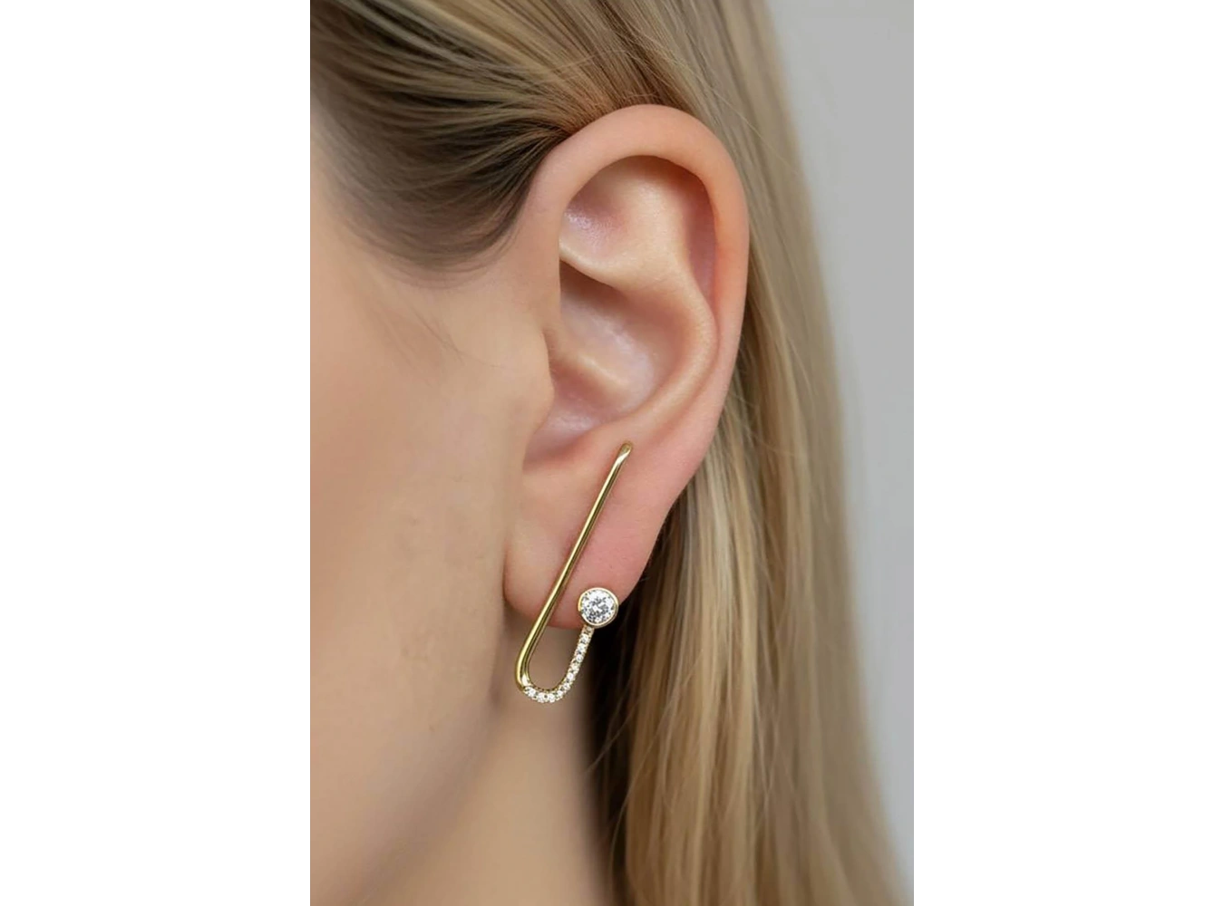 Altın Renk 14K Altın Kaplama Taş Detaylı Xuping Küpe (Çift)