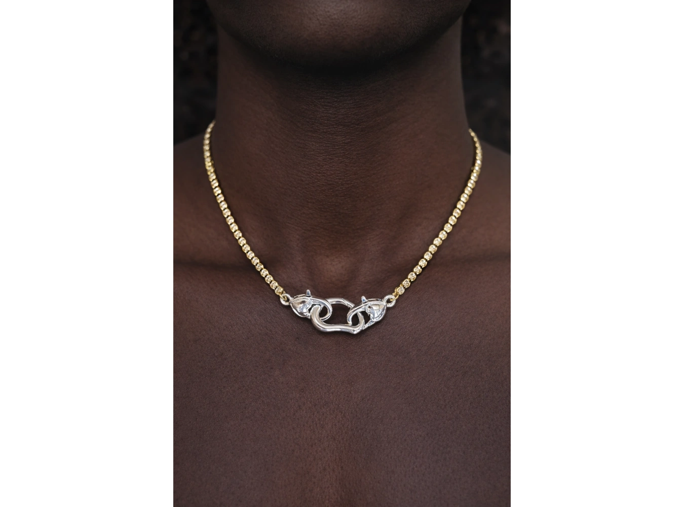 Altın Renk 14K Altın Kaplama Taşlı Vip Kolye