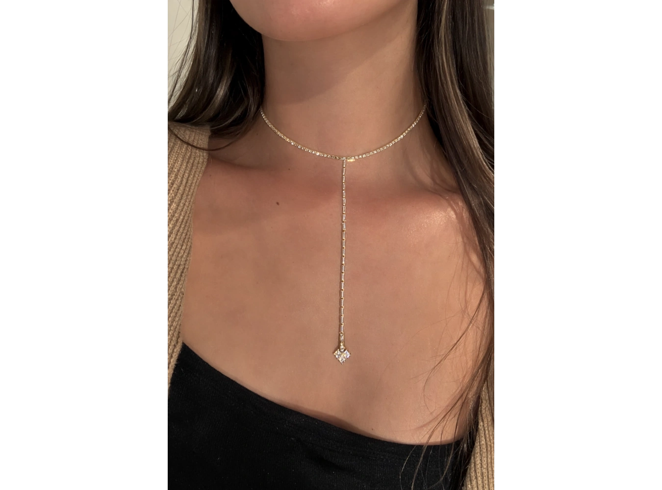 Altın Renk 14K Altın Kaplama Vip Choker Kolye