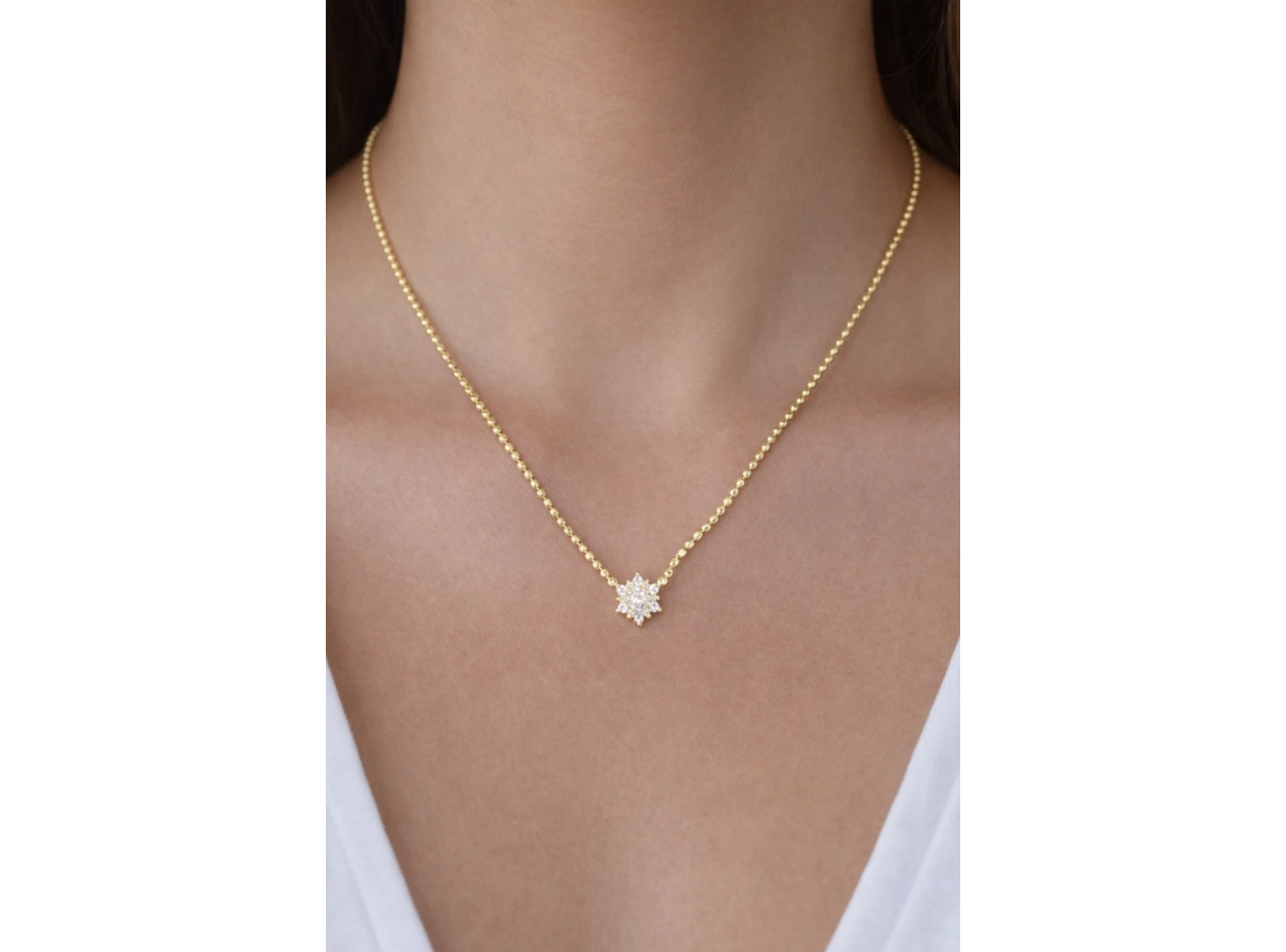 Altın Renk 14K Altın Kaplama Vip Ezme Zincir Kolye